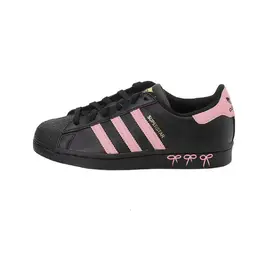 Adidas Низкие противоскользящие кроссовки для скейтбординга SUPERSTAR унисекс, цвет черный, розовый eg4959（team465-桃芝蝴蝶） | black pink