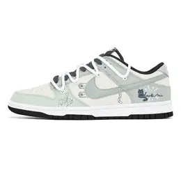 Nike Кроссовки для скейтбординга Dunk с низким верхом, устойчивые к истиранию, унисекс, бежево-зеленые dd1391-100(team778-烟火小猫) | beige green