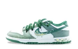 Nike Кроссовки для скейтбординга Dunk Turquoise Sprout Story с антискользящим покрытием, износостойкие, унисекс, белые и зеленые hf5441-101（team836-青芽物语） | white green