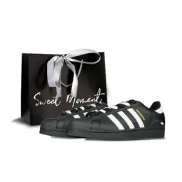 Adidas Кроссовки для скейтбординга Superstar, унисекс, низкие, черные, белые eg4959（team1111-纸飞机sbox） | black