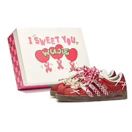 Adidas Кроссовки для скейтбординга VL COURT 2.0 WuJie, Box, Strawberry Cushioning Low Top, унисекс, красно-коричневые hq1802(team1173-草莓s-box) | red brown
