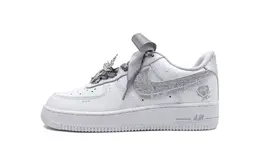Nike Кроссовки для скейтбординга Air Force 1 Glaze Fairy с антискользящим покрытием, износостойкие, унисекс, белые, серебристые cw2288-111(team998-琉璃仙子) | white