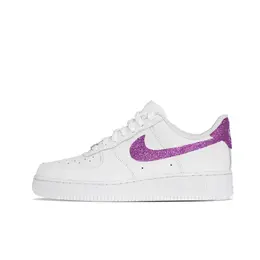 Nike Кроссовки Air Force 1 с низким верхом, устойчивые к истиранию, для скейтбординга, унисекс, белые, фиолетовые cw2288-111(team577-紫罗兰满天星钩z) | white purple