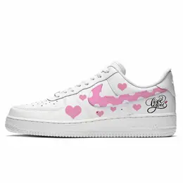 Nike Кроссовки Air Force 1 Low Top для скейтбординга унисекс, белые cw2288-111(team10-爱意满满女 j) | white