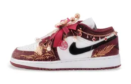 Jordan Баскетбольные кроссовки Air 1 Low Top Vintage унисекс бордового цвета hf3148-102(team889-婚鞋龙凤呈祥) | burgundy
