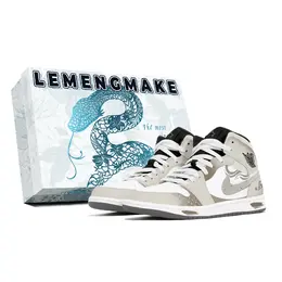 Баскетбольные кроссовки Air 1 Joy Lemon, износостойкие, нескользящие, винтажные, среднего размера, унисекс, экрю Jordan, Ecru dq8426-001(team778-祥蛇来临s-box) | ecru