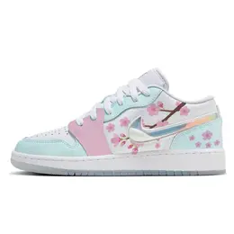 Jordan Баскетбольные кроссовки Air 1 Vintage, женские, низкие, белые/синие hj3481-491(team10- 甜樱恋曲j) | blue