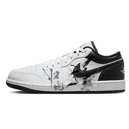 Jordan Баскетбольные кроссовки Air 1 Low с низкой амортизацией, износостойкие, винтажные, унисекс, белые, черные 553558-132(team10-归境l) | white