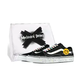Vans Кроссовки для скейтбординга Old Skool Open Ended Fun Plan с низким верхом, противоскользящие, унисекс, черно-белые vn000d3hy28(team522-开口笑sbox） | black white