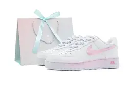 Nike Кроссовки для скейтбординга Air Force 1 Pink Mist Rain Flower Low Top женские розовые белые dd8959-100(team140-粉雾雨花) | pink white