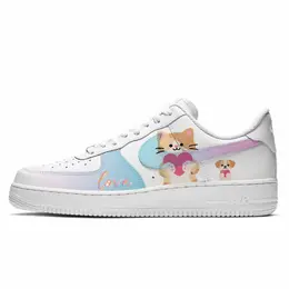 Nike Кроссовки Air Force 1 с низким верхом для скейтборда, противоскользящие, износостойкие, женские, белые cw2288-111(team10-钟情与你女 j) | white