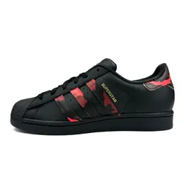Adidas Низкие, износостойкие, противоскользящие кроссовки для скейтбординга SUPERSTAR, унисекс, черно-красные eg4959（team865-红色迷彩） | black red