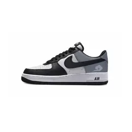 Nike Кроссовки для скейтбординга Air Force 1 с противоскользящим износостойким верхом, унисекс, черные, белые, серые dv0788-001（team531-蓝灰祥云） | black white gray