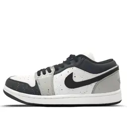 Jordan Баскетбольные кроссовки Air 1 Black Hook White Grey Low Top Vintage Unisex Black White Grey 553558-131（team786-黑勾白灰泼墨） | black white gray