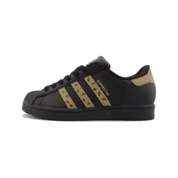 Adidas Низкие противоскользящие кроссовки для скейтбординга SUPERSTAR Cocoa Fortress, унисекс, черно-коричневые eg4959（team759-可可堡垒） | black brown