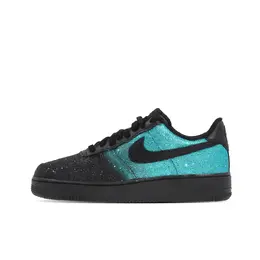 Кроссовки Air Force 1 Coverage Low Top для скейтбординга унисекс, черно-зеленые Nike, Black cw2288-001(team133-孔雀蓝满天星渐变z) | black