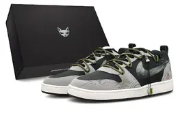 Nike Кроссовки для скейтбординга Court Borough унисекс, низкие, серые/зеленые/черные/белые 844881-005(team79-男款竹韵高升) | gray green (black box)