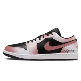 Jordan Баскетбольные кроссовки Air 1 Low Top Vintage унисекс, черные, розовые 553558-172(team10-粉潮) | black pink
