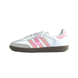 Adidas Легкие и дышащие низкие кроссовки для скейтбординга SAMBA OG White Peach Oolong, унисекс, розовые b75806（team865-白桃乌龙） | pink