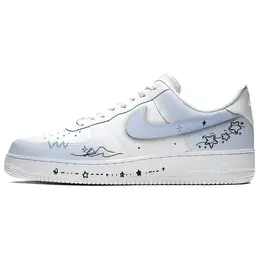 Nike Кроссовки Air Force 1 Meteor Coverage с амортизацией, износостойкие, низкие, для скейтбординга, женские, лунно-синие dc9486-111(team770-流星) | moonlight blue