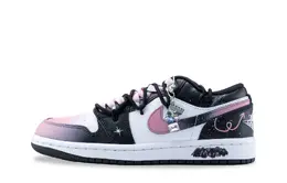 Jordan Баскетбольные кроссовки Air 1 Low Top Vintage, женские, черно-розовые dc0774-101（team626-蜜糖甜心） | black pink