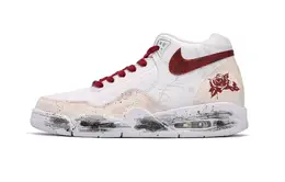 Nike Баскетбольные кроссовки Flight Legacy Thorn Rose с нескользящей подошвой, износостойкие, винтажные, унисекс, белые, красные bq4212-101(team196-荆棘玫瑰) | white red