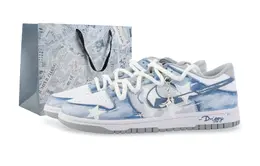 Nike Кроссовки для скейтбординга Dunk Drippy Denim Stars, устойчивые к истиранию, синие, унисекс hf5441-105(team889-牛仔星星礼袋款) | blue