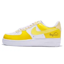 Nike Кроссовки для скейтбординга Air Force 1 с защитой от скольжения, женские, желтые dd8959-100（team897-萌犬跃彩） | yellow