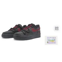 Nike Кроссовки для скейтбординга Air Force 1 с антиабразивным покрытием, женские, черно-красные dd8959-001(team322-女款草莓气泡) | black-comes with print