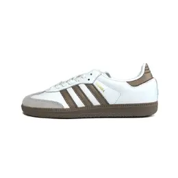 Adidas Легкие и дышащие низкие кроссовки для скейтбординга SAMBA OG Caramel Latte, унисекс, белые, коричневые b75806（team865-焦糖拿铁） | white brown