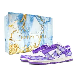 Nike Кроссовки для скейтбординга Dunk, устойчивые к истиранию, низкие, унисекс, Dream, фиолетовые dd1873-108(team537-紫藤蜜语lucky蓝) | dream purple