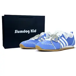 Adidas Низкие повседневные кроссовки VS JOG 2.0 унисекс, цвет синий, серебристый js4444(team567-慵懒假日银s-box) | blue silver (black shopping bag)