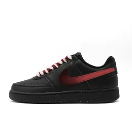 Nike Кроссовки Court Vision Low Jet Red, износостойкие, низкие, для скейтбординга, унисекс, черные dh2987-002(team1358-玄朱） | black