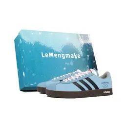 Adidas Кроссовки для скейтбординга VL COURT 2.0 Lemon Joy с амортизацией, износостойкие, низкие, унисекс, сине-черные hq1802(team778-蓝调小羊s-box) | blue black