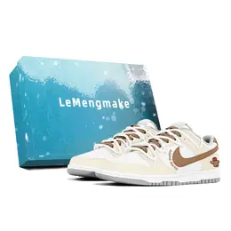 Nike Кроссовки для скейтбординга Dunk Lemon Joy, износостойкие, женские, белые, желто-коричневые dd1503-103(team399-苹果小狗s-box) | white yellow brown