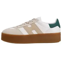 Крутые женские кожаные низкие кеды на платформе Hogan, Original Shoe Box Included hxw6980fb60uhc0maf | original shoe box included