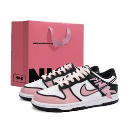 Nike Кроссовки для скейтбординга Dunk, устойчивые к истиранию, низкие, унисекс, черно-розовые dd1391-100(team1326-花美少女sbox) | black pink