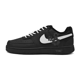 Nike Износостойкие и легкие низкие кроссовки для скейтбординга Court Vision Gear унисекс черно-белые dh2987-002（team868-齿轮） | black white