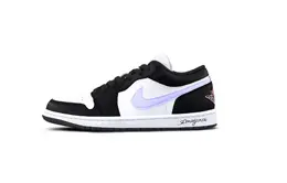 Jordan Баскетбольные кроссовки Air 1 Purple Panda с амортизацией, износостойкие, низкие, винтажные, унисекс, цвет: черный, белый, фиолетовый 553558-146(team766-紫色熊猫) | black white purple