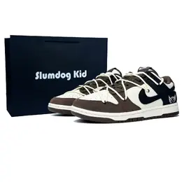 Nike Кроссовки для скейтбординга Dunk, устойчивые к истиранию, низкие, унисекс, черно-коричневые fq8249-104(team567-天使之翼s-box) | black brown (black shopping bag)