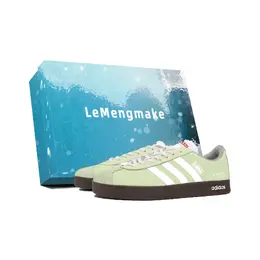 Adidas Кроссовки для скейтбординга VL COURT 2.0 Lemon Joy с амортизацией, износостойкие, низкие, унисекс, зеленые, белые hq1802(team778-茉莉青提s-box) | green white