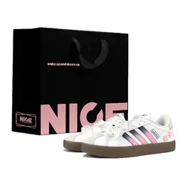 Adidas Кроссовки для скейтбординга VL COURT 3.0 Shock Absorbers Low Top, женские, розовые, белые id8797(team153-奶芙甜巧lucky黑) | pink white