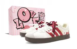 Adidas Кроссовки для скейтбординга Vl Court Classic Meowth Love, износостойкие, низкие, женские, белые, красные jq1501(team1025-喵了个爱-粉love) | white red