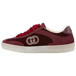 Gucci Кроссовки G75 Velvet Athletic, низкие, женские, для скейтбординга, розово-красные 812656 aae4n 5031 | rose red