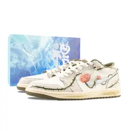 Баскетбольные кроссовки Air 1 Low Top Vintage Unisex Matcha Jordan, Matcha (Blue Special Box) dc0774-122（team626-荆棘蔷薇-sbox） | matcha (blue special box)