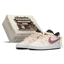 Кроссовки Nike Court Borough Skateboarding Shoes Women's Low-top Beige/Pink, белый/фиолетовый bq5448-115(teama-浪漫仙灵s-box) | platinum violet/coconut milk/volt/sail