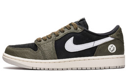 Баскетбольные кроссовки Air 1 Vintage женские с низким верхом черного цвета Jordan cz0858-001(team22-女橄榄绿鬼脸黑绿) | olive green