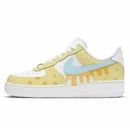 Nike Кроссовки Air Force 1 Low Top для скейтбординга унисекс, белые cw2288-111(team10- 甜甜蜂蜜小熊 ) | white