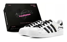 Кроссовки Adidas Superstar Skateboarding Shoes Unisex Low-top White, черный eg4958(teams-浪漫宣言s-box) | black