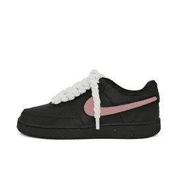 Nike Кроссовки Court Vision с противоскользящей подошвой и износостойкими вставками, легкие, с низким верхом, унисекс, черные dh2987-002（team275-粉色孤影） | black